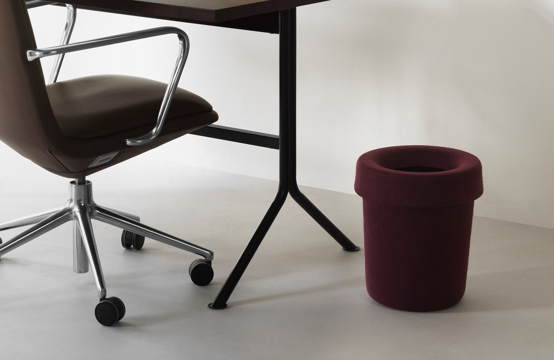 HIDE Office Bin Off, Burgundy