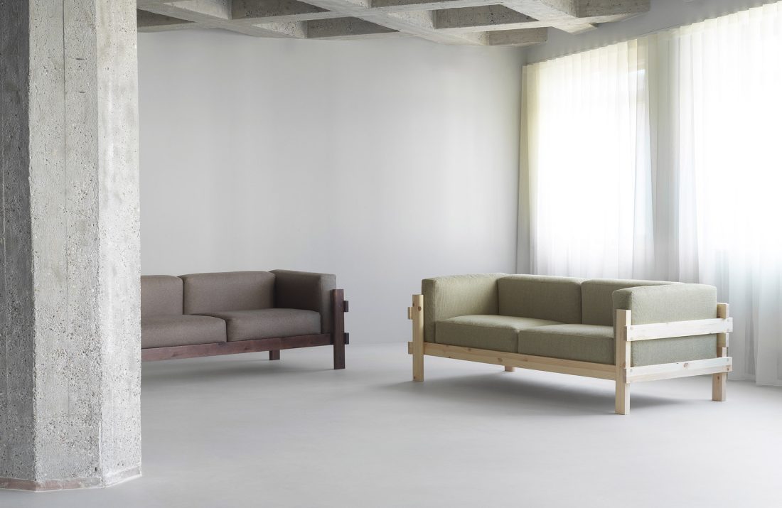 KUBE Sofa 3-Seater, Pine