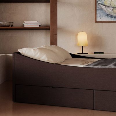 CURVED Bed Frame w. 2 Drawers