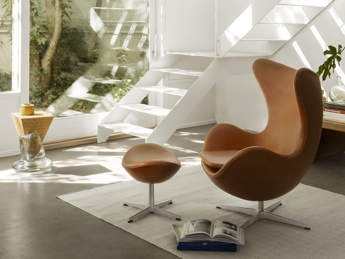EGG™ Footstool 3127, Leather