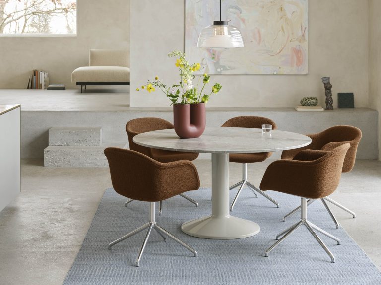 MIDST Table Ø140, Grey Marble