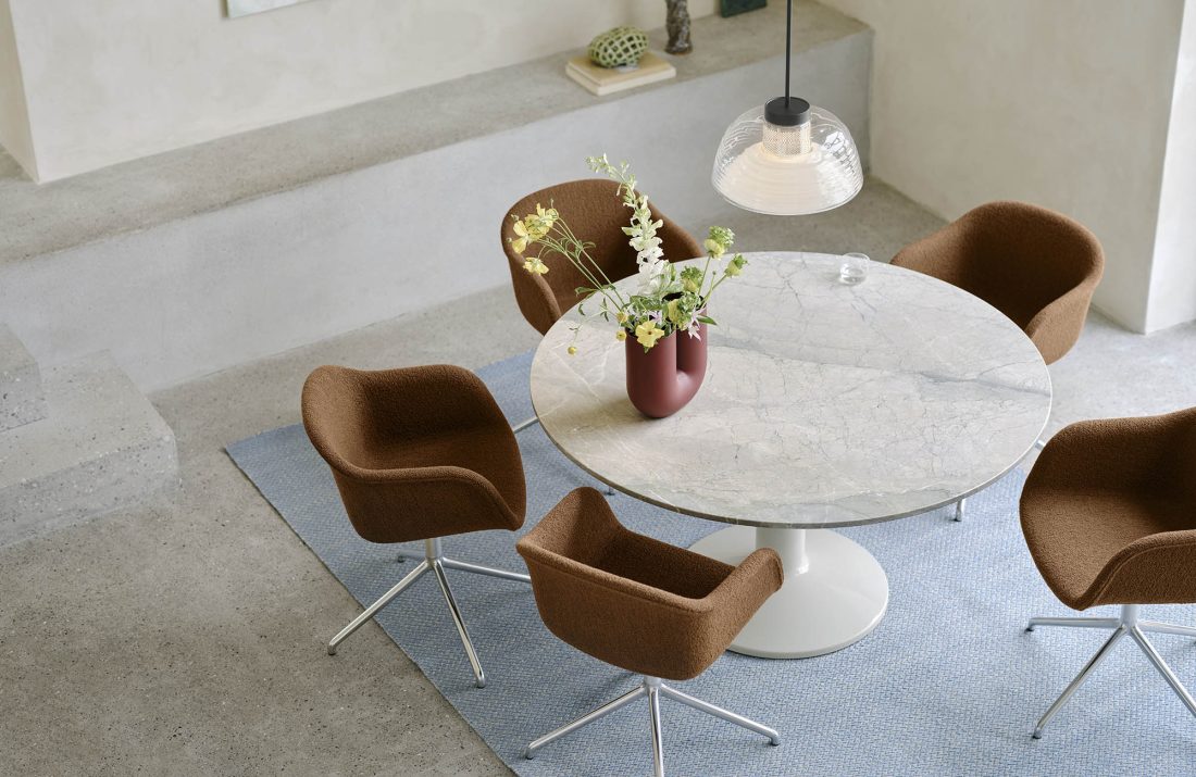 MIDST Table Ø140, Grey Marble