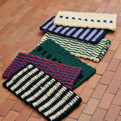 COCO Door Mat Dot White & Blue