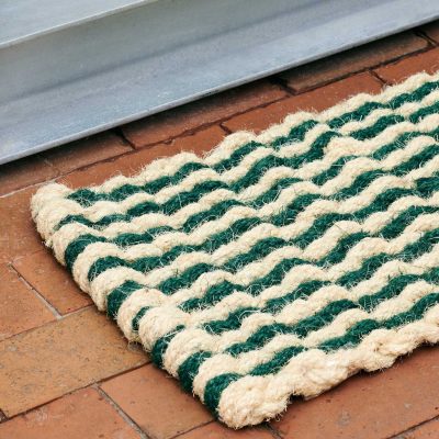COCO Door Mat Stripe Green & White