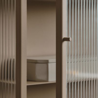 HAZE Wall Cabinet Tall, Reeded Glass