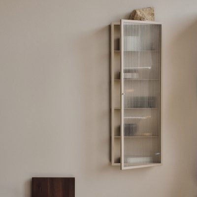 HAZE Wall Cabinet Tall, Reeded Glass