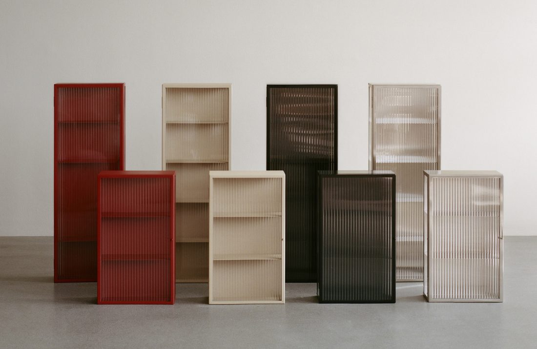 HAZE Wall Cabinet Tall, Reeded Glass