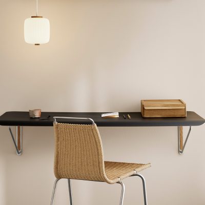 AB019 | Wall Desk Oak/Black Laminate