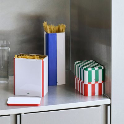 TIN Container L, Off White & Red