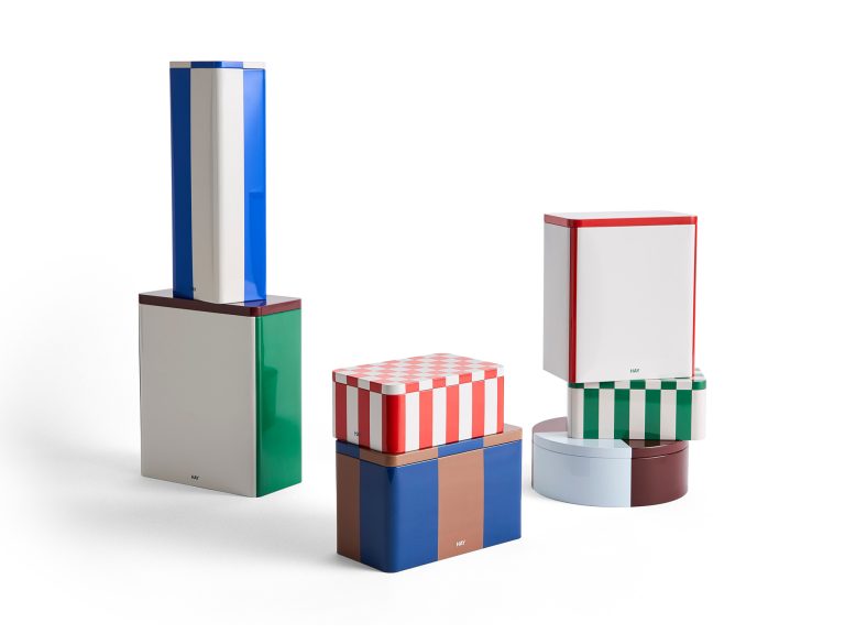 TIN Container Round, Burgundy & Ice Blue