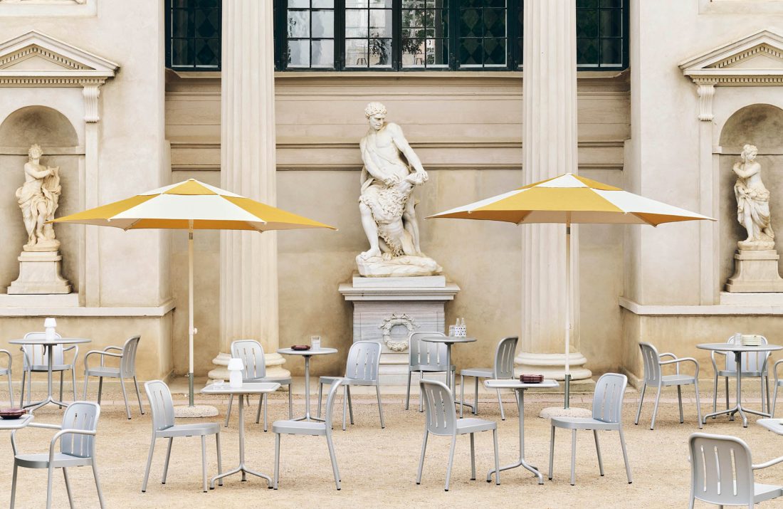 TERRAZZA Parasol Hexagon, Off White/Ochre