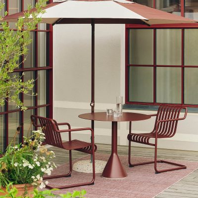 TERRAZZA Parasol Hexagon, Off White/Burgundy