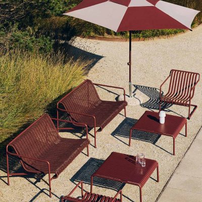 TERRAZZA Parasol Hexagon, Off White/Burgundy
