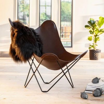 BUTTERFLY Chair, Leather/Black