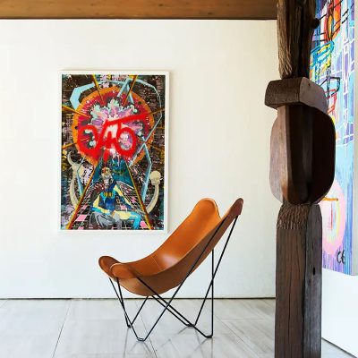 BUTTERFLY Chair, Leather/Black