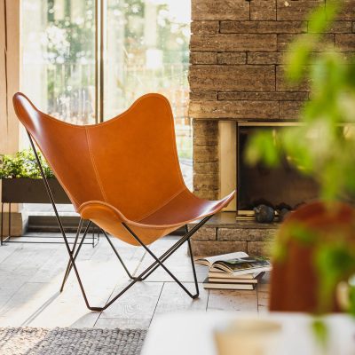 BUTTERFLY Chair, Leather/Black